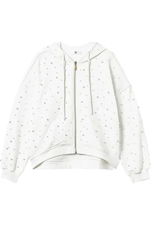 Twin-Set Faux-pearl embellished hoodie