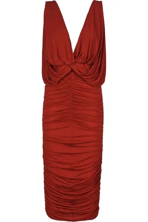 MAGDA BUTRYM Ruched V-neck midi dress