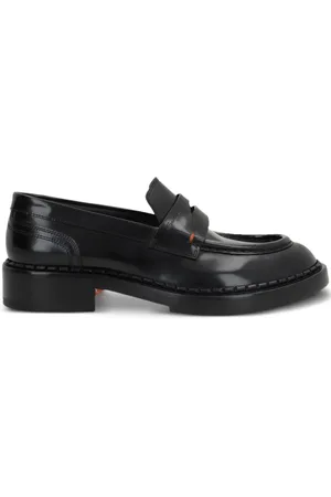 santoni X 10 Corso Como brushed leather penny loafers