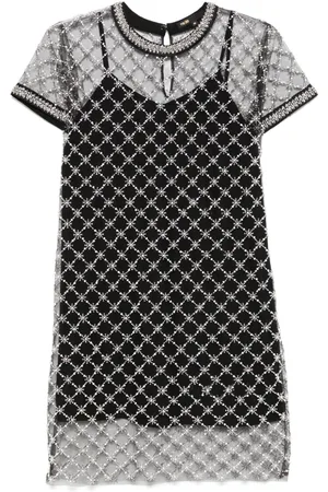 Maje Embroidered tulle mini dress