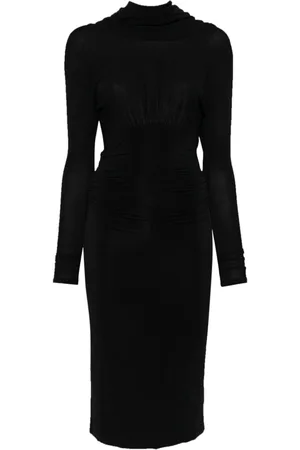 Saint Laurent Cowl-back midi dress
