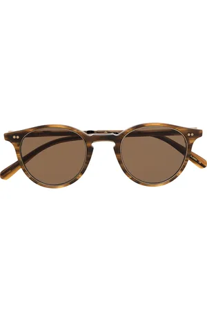 GARRETT LEIGHT Tortoiseshell round frame sunglasses