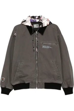 A Bathing Ape Logo-graffiti-print hooded jacket