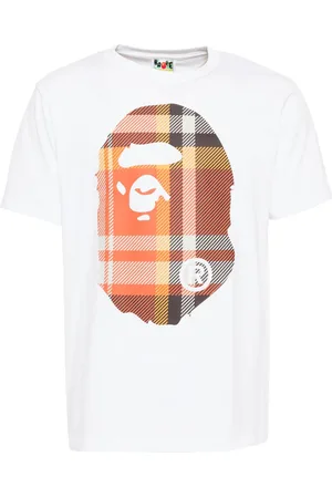 A Bathing Ape Checked big-ape head T-shirt