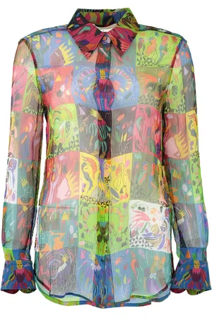 Chloé Graphic-print semi-sheer shirt