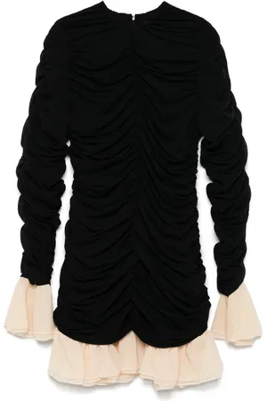 ROTATE Ruched long-sleeve mini dress