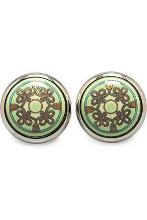 Hermès 20th Century Enamel Cloisonne Clip On costume earrings