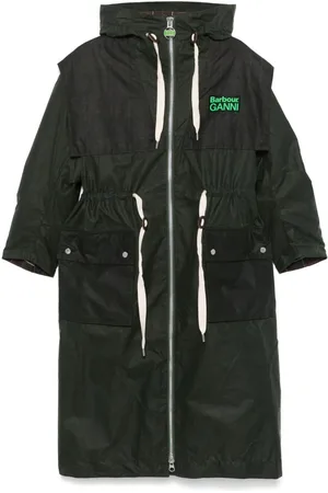 Barbour X Ganni waxed parka coat