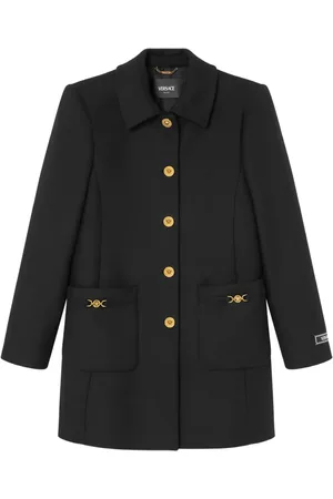 VERSACE A-line felted coat