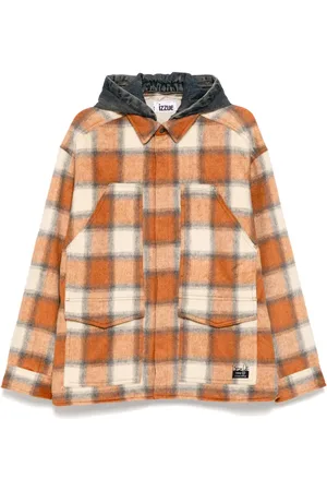 Izzue Checked hooded jacket