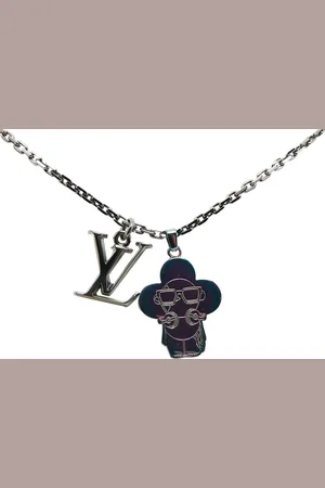 LOUIS VUITTON 2020 Ruthenium DJ Vivienne Pendant costume necklace