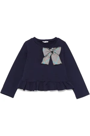 Piccola Ludo Detachable-bow sweatshirt