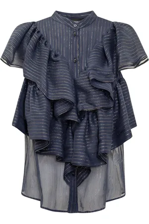 Rochas Metallic-threading blouse