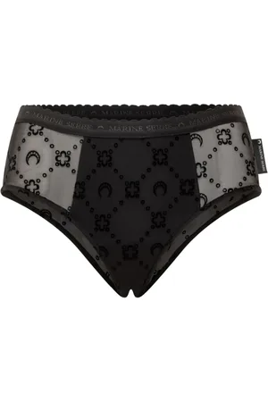 Marine Serre Slip in Rete Flock Moonogram brief