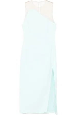 DAVID KOMA Tulle-panel midi dress