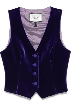 NISSA Velvet V-neck waistcoat