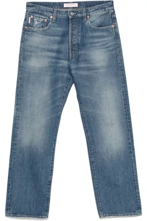 VALENTINO GARAVANI Logo-plaque straight-leg jeans