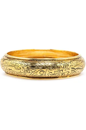 Saint Laurent 20th Century Plated Floral Arabesques Bangle costume bracelet