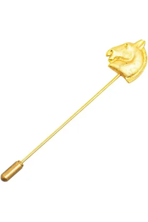Hermès 20th Century Plated Large Cheval Pin costume brooch