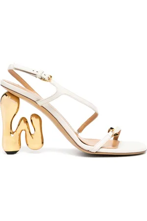 J.W.Anderson 100mm gold-tone logo heel sandals