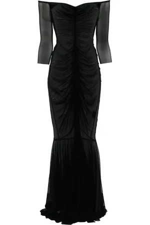 Norma Kamali Off-shoulder fishtail gown