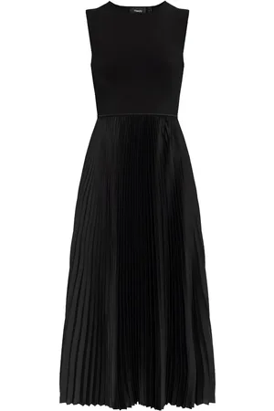 THEORY Pleated satin dress