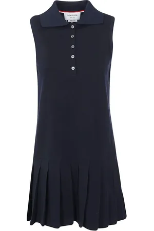 Thom Browne RWB stripe sleeveless pleated tennis dress