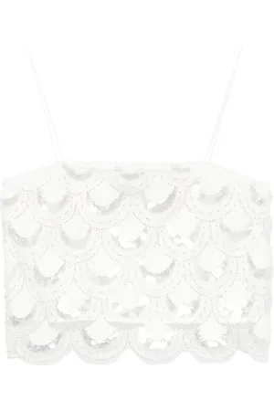 ROTATE Sequinned crop top