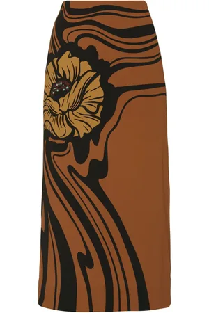 La DoubleJ Floral-print pencil skirt