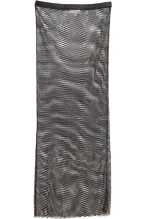 FLEUR DU MAL Embellished fishnet maxi skirt