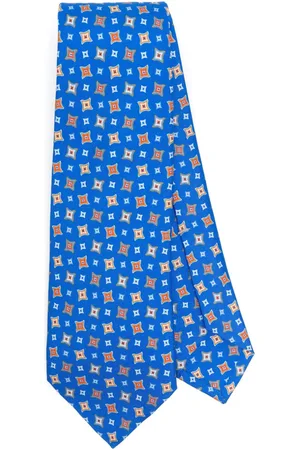 Kiton Geometric-print silk tie