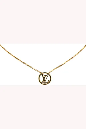 LOUIS VUITTON 2020 Plated Mother Of Pearl L To V Pearlfection Pendant costume necklace