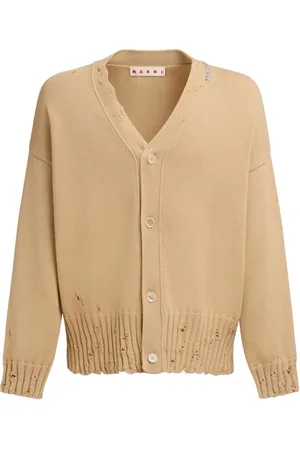Marni Distressed-effect cotton cardigan