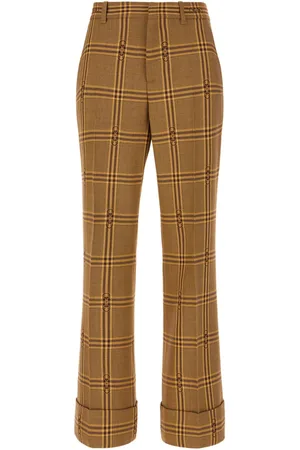 Gucci Horsebit-check flared trousers