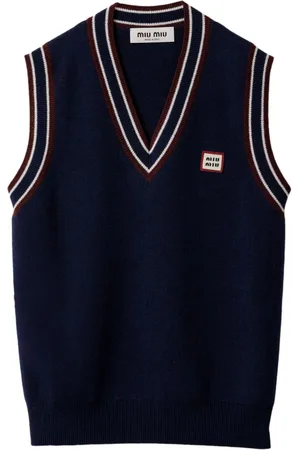 Miu Miu Striped-trim knit vest
