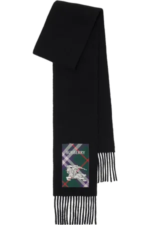 Burberry Check-label cashmere scarf