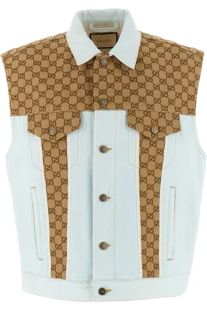 Gucci GG-canvas panelled denim vest