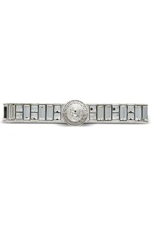VERSACE Gianni Ribbon crystal cuff ring