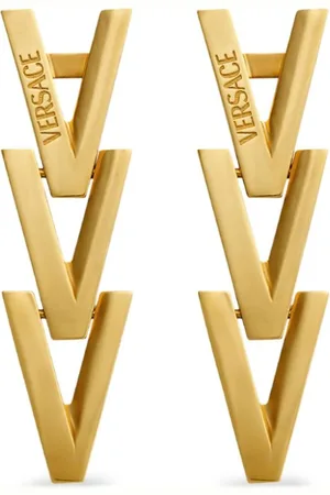VERSACE Logo drop earrings