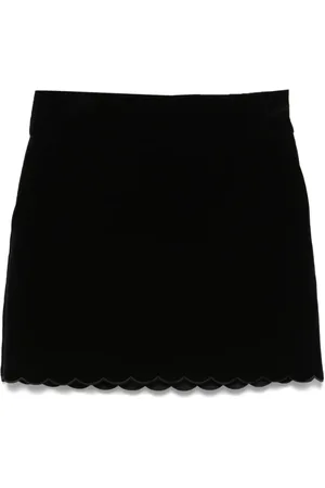 Chloé Scalloped velvet mini skirt