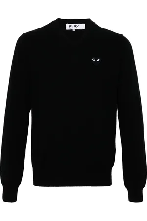 Comme des Garçons Heart-patch wool jumper