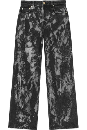 Ganni Painterly-print palazzo trousers