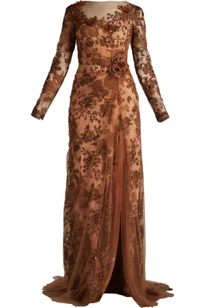 Tadashi Shoji Floral-lace gown