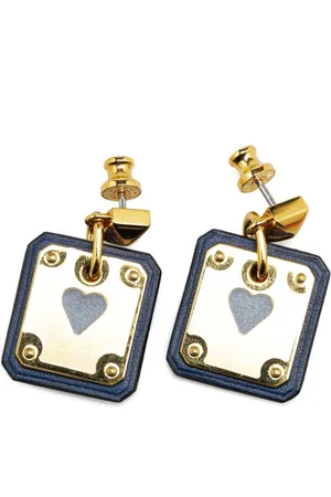 Hermès 2021 Plated Swift As De Coeur Push Back costume earrings
