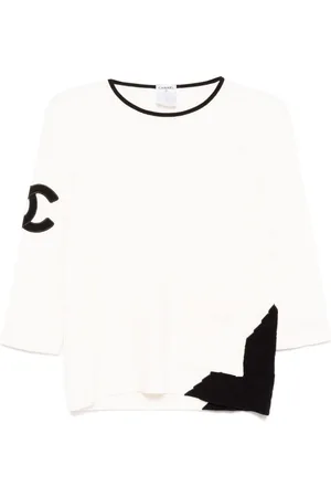 CHANEL 2005 diamond-pattern jumper