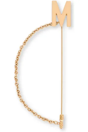 Moschino Logo-lettering chain-detail brooch