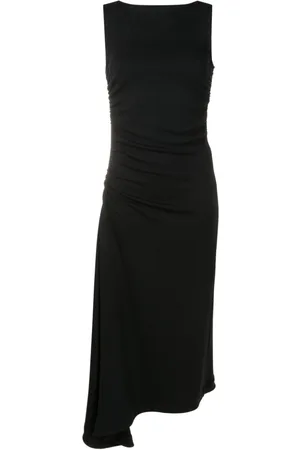 Gloria Coelho Ruched asymmetric midi dress