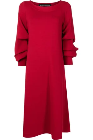 Gloria Coelho Pleated-sleeve midi dress