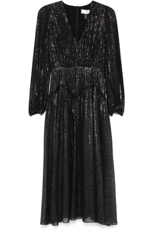 NISSA Glitter-embellished midi dress