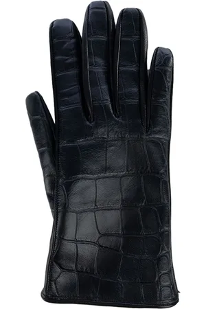 ERMANNO SCERVINO Crocodile-embossed leather gloves